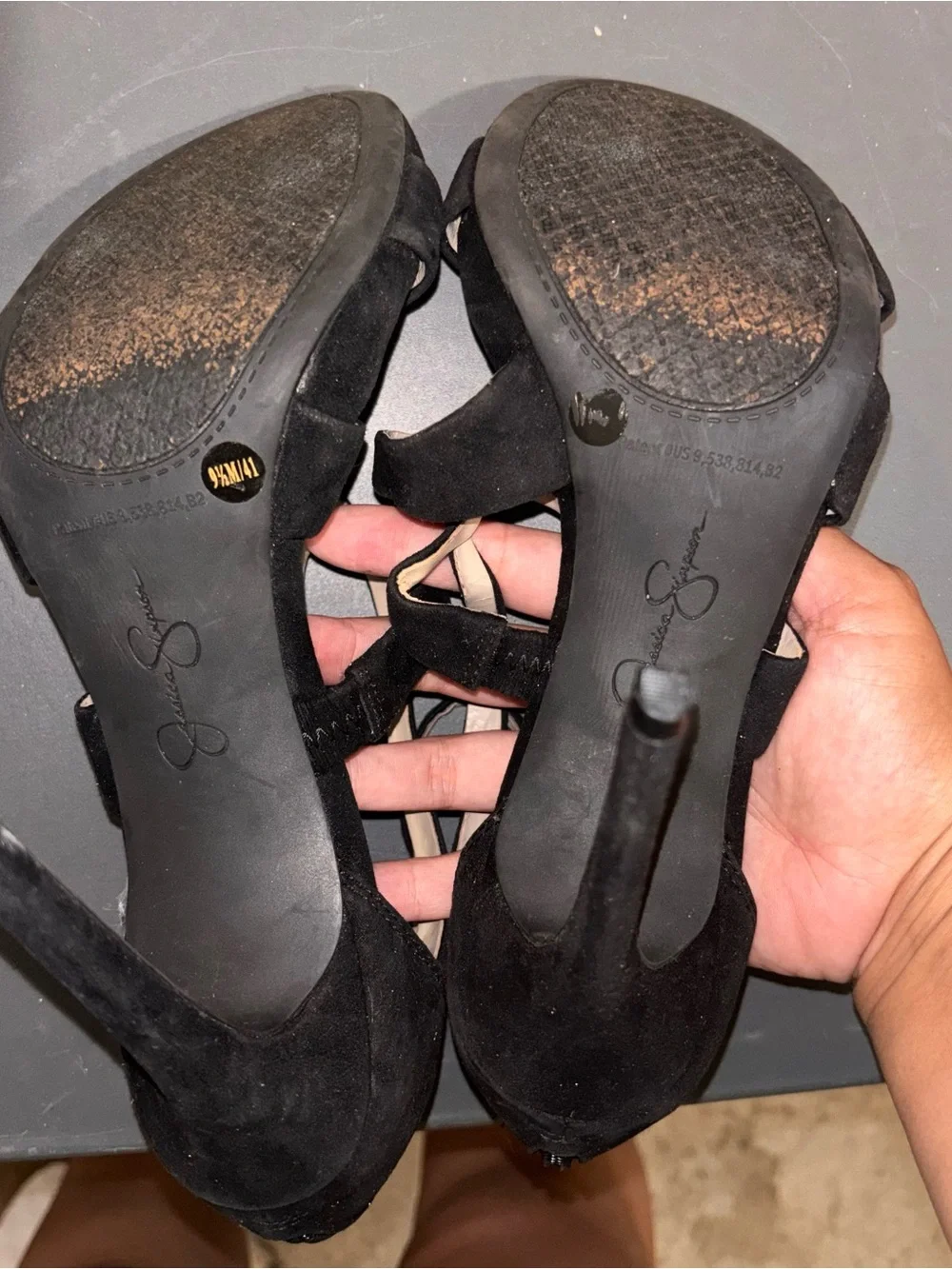 Jessica Simpson Black Strappy Ankle-Tie Heels - Open Toe